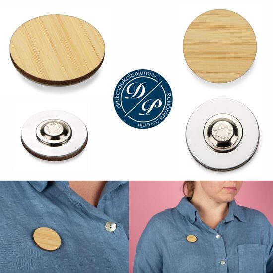 Nozīmīte BAMBUSA 32mm ar gravējumu