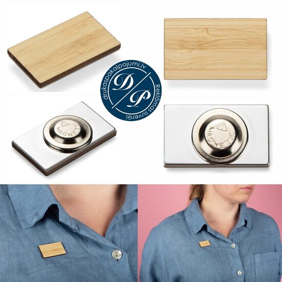 Nozīmīte BAMBUSA 32x19mm ar gravējumu