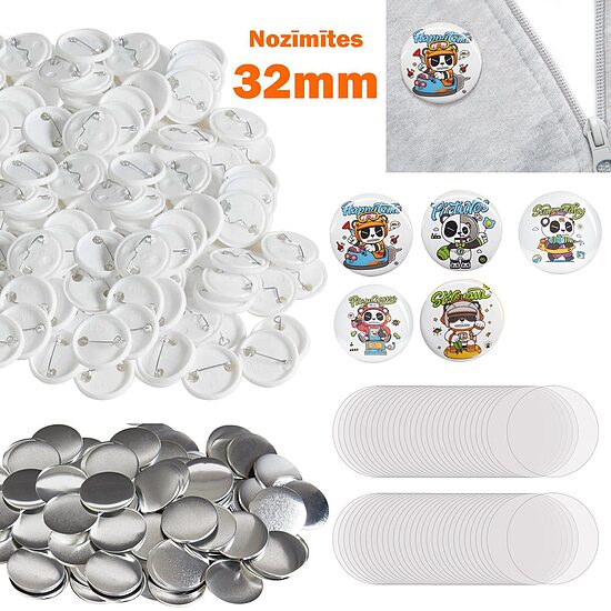 Nozīmītes ar plastmasas pamatni 32mm DP