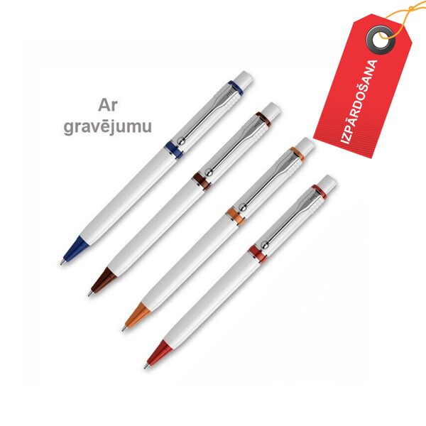 IZPĀRDOŠANA - Plastmasas pildspalvas RAYA ar gravējumu